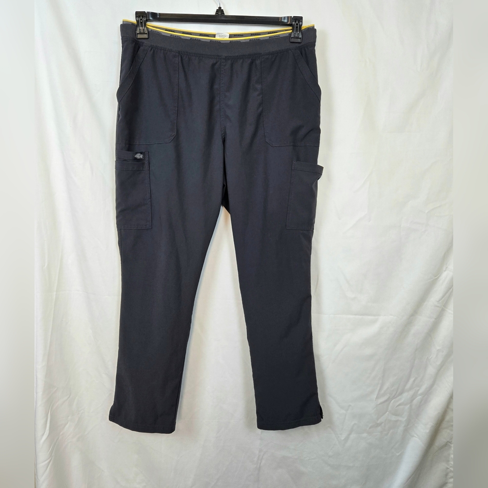 Dickies Medical Women's‎ Gray Mid Rise Tapered Leg Retro Style Scrub Pants XL